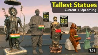 World Tallest Statues size Comparison  Upcoming Tallest Statues [upl. by Irahcaz489]