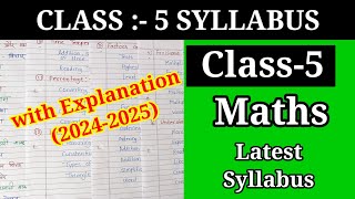 Class5 Maths latest syllabus 20242025  Maths syllabus for class5 cbse board [upl. by Coady]