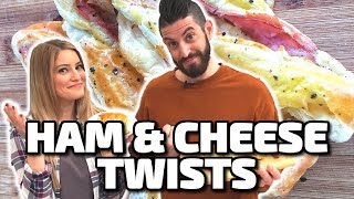 HAM amp CHEESE TWISTS w iJustine [upl. by Roleat]