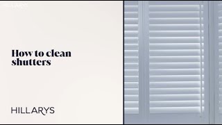 How to clean shutters [upl. by Rubma]