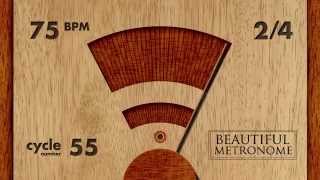 75 BPM 24 Wood Metronome HD [upl. by Ahseyi]