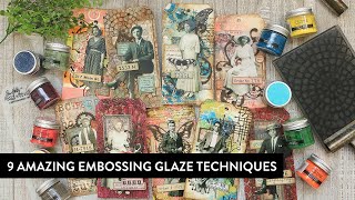 9 Amazing Distress Embossing Glaze Techniques [upl. by Quillon]