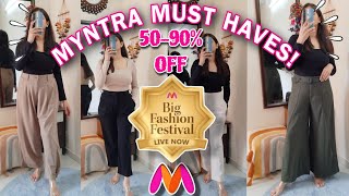 Huge Myntra BFF Sale Haul😍 Only TROUSERS AffordableTrendy amp Must Haves Kamna Sharma myntrahaul [upl. by Eerual120]