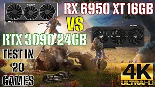 TEST IN 20 GAMES  RX 6950 XT 16GB VS RTX 3090 24 GB  3840 x 2160 4K  Epic Graphics  Benchmark [upl. by Dyna]