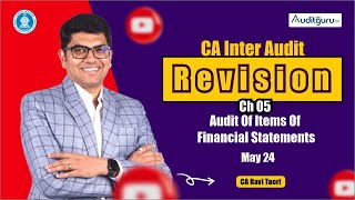 CA Inter Audit Revision Ch 05 AIFS  May 2024 Detailed Revision Ravi Taori [upl. by Harriman535]