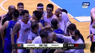 Barkley Eboña Allein Maliski scuffle in OT  Honda S47 PBA Governors Cup [upl. by Ailadgim]