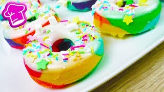 Regenbogen Donuts 🌈 Super niedliche Donuts selber machen 🍩 Einhorn Party Idee  Rainbow Love [upl. by Okun]