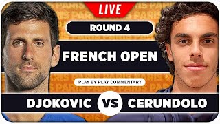 DJOKOVIC vs CERUNDOLO • French Open 2024 • LIVE Tennis PlaybyPlay Stream [upl. by Essyle]