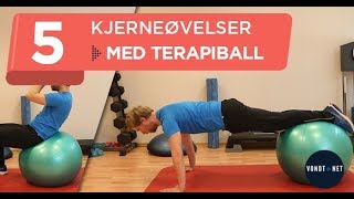 5 Kjerneøvelser på Terapiball Hjemmetrening [upl. by Neville]