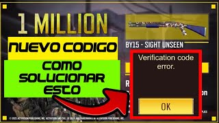 🤨Como SOLUCIONAR el VERIFICATION CODE ERROR  CAJEAR Nuevo CÓDIGO Un 1 Millón De Subs COD Mobile [upl. by Yssirc]