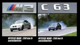 Comparatif Mercedes C63 AMG VS BMW M3 E92 with English subs [upl. by Heyde492]