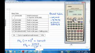 Net Present Value With Casio Financial Calculator Example 1 [upl. by Tyrus]