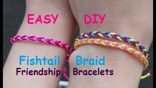 Quick and Easy Fishtail Braid Friendship Bracelet Tutorial [upl. by Asher]