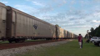 Amtrak Auto Train meets CSX at Folkston [upl. by Lissak]