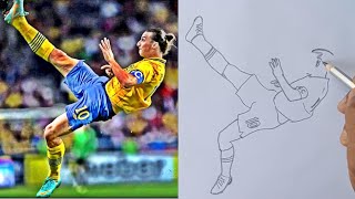 how to draw zlatan ibrahimovic bicycle kick [upl. by Sidoma]