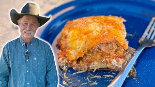 Zesty Mexican Lasagna Recipe with a Cowboy Twist cowboycooking castiron [upl. by Chak]