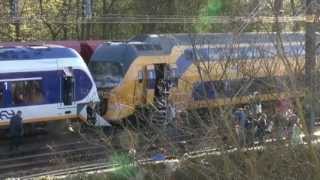 Animatie Treinbotsing tussen intercity en sprinter 21 april 2012 Westerpark Amsterdam [upl. by Ledda]