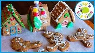 GINGERBREAD HOUSES AND NINJAS Learning and DIY Crafts with Izzys Toy Time FAMILY FUN [upl. by Haynes]