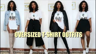 20 Ways To Style Your Oversized TShirt  Oversized TShirt Outfits [upl. by Htenek945]