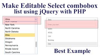 How to Make Editable Select combobox list using jQuery with PHP 🔥🔥 [upl. by Sawyer863]