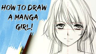 How to Draw a Manga girl  Stepbystep Tutorial [upl. by Aretak]