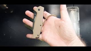 Camillus Titanium Seize II Folding Knife Coyote Review [upl. by Kaja]