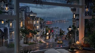 San Francisco Evening Ambience  Rain and Distant Thunder Sounds for Focus Study and Relaxation [upl. by Shurwood]