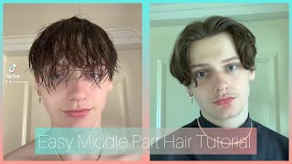 How to Get a Middle PartCurtain Bangs Easy Hair Tutorial🔥 [upl. by Iaria943]