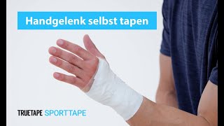 TRUETAPE® Handgelenk tapen  Anleitung mit dem Sporttape [upl. by Tullusus814]