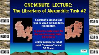 The Librarians of Alexandria Task 2  ONEMINUTE VIDEO  Brett Robbins [upl. by Dari]