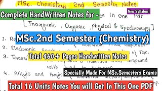 MScChemistry 2nd Semester Complete Handwritten PDF Notes  All 16 Units Detailed Notes mscnotes [upl. by Abijah]