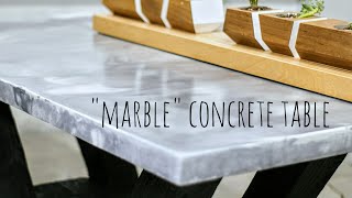 DIY quotMarblequot Concrete Table  w Shou Sugi Ban Base [upl. by Romo]