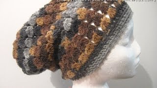 Cluster Stitch Slouch Hat  Crochet Tutorial [upl. by Wayne]