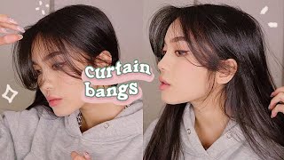 HOW TO STYLE CURTAIN BANGS  LAYERS 💫 HAIR TUTORIAL [upl. by Assiluy]