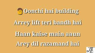 Oonchi Hai Building 20 full karaoke song with female voice and lyrics Judwaa 2 [upl. by Everett]