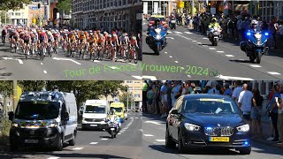 Tour de France Vrouwen 2024 door Den Haag  Vele Franse Hulpdiensten met spoed [upl. by Rodolphe]