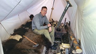 3 Days in Arctic with Bushcraft Hot Tent amp No Sleeping Bag [upl. by Dickinson744]