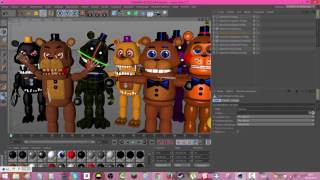 SPEEDART C4D Freddys Family FNAF WORLD [upl. by Ahsinrad]