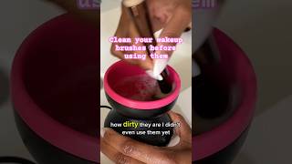 this is a sign to wash your makeup brushes before you use them fyp shorts cleanmakeupbrushes [upl. by Anuaf]