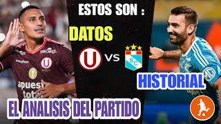 Estos son los datos del Universitario vs Cristal hoy  Historial análisis y como vienen los equipos [upl. by Bluh559]