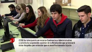 CCOO en contra del despido de más de 1000 profesores técnicos de FP [upl. by Filahk241]