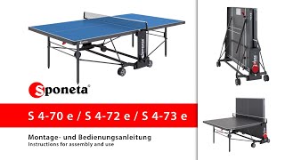 Sponeta S 470  72  73 e  Montageanleitung Tischtennistisch  Instructions for assembly and use [upl. by Ilan]