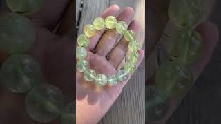 Prehnite bracelet prehnite jewelry bracelet crystals armbånd [upl. by Euqinor]