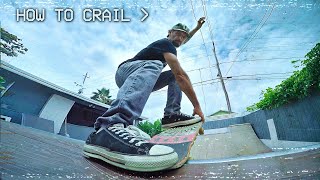 SKATEBOARDING TRICK TIP How to do a CRAILSLIDE [upl. by Adliw]