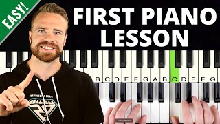 How to Play Piano Day 1  EASY First Lesson for Beginners [upl. by Auqenes]