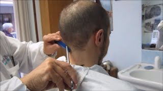 Italian barber shop uses comb and scissors after chainsawing off all my hair in 30 seconds [upl. by Polito629]