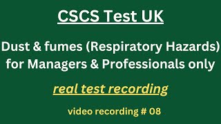 CSCS Test UK 2024  CSCS Card UK  CSCS Test for Managers amp Professionals 8 respiration hazard [upl. by Swenson]