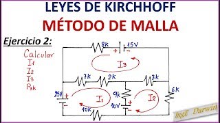 LEY DE KIRCHHOFF MALLAS  EJERCICIO 2 [upl. by Tonina454]