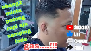 medium fade haircut  step by step membuat fade  barber subscribe sorotan [upl. by Dani]