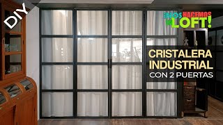 DIY Cómo hacer un SEPARADOR de AMBIENTES de HIERRO y CRISTAL con PUERTAS  Cristalera industrial [upl. by Shanleigh]